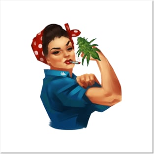 rosie the riveter weed Posters and Art